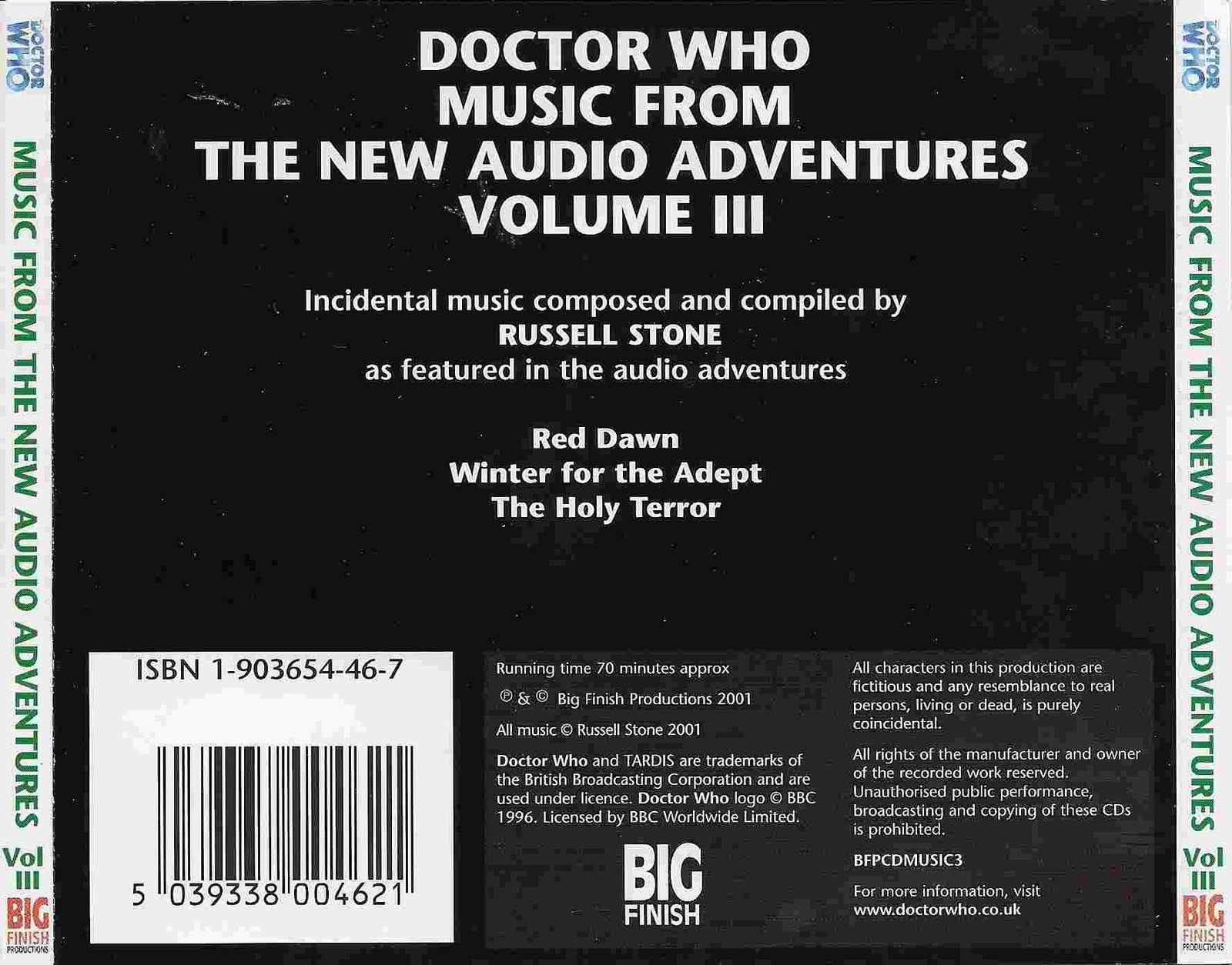 Picture of BFPCDMUSIC 3 Doctor Who - Music from the new adventures - Volume 3 by artist Various from the BBC records and Tapes library